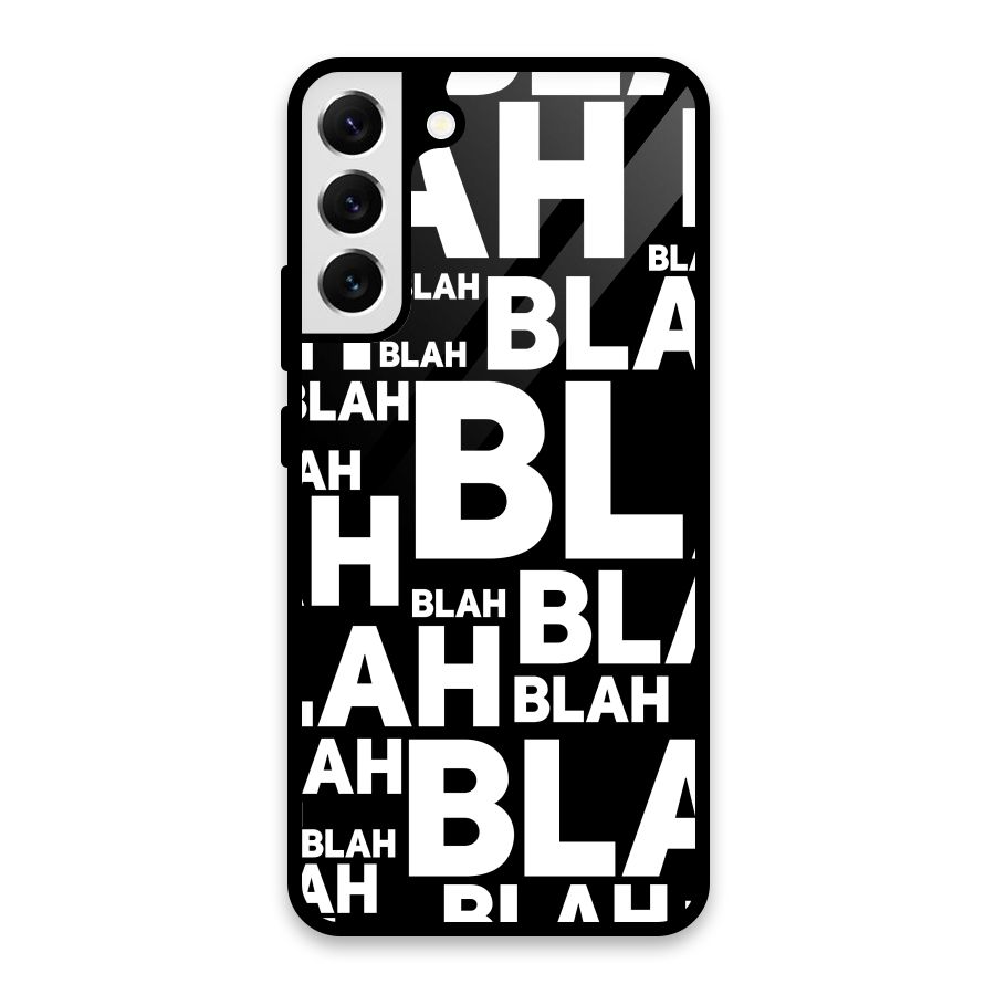 Blah Blah Pattern Glass Back Case for Galaxy S22 Plus 5G