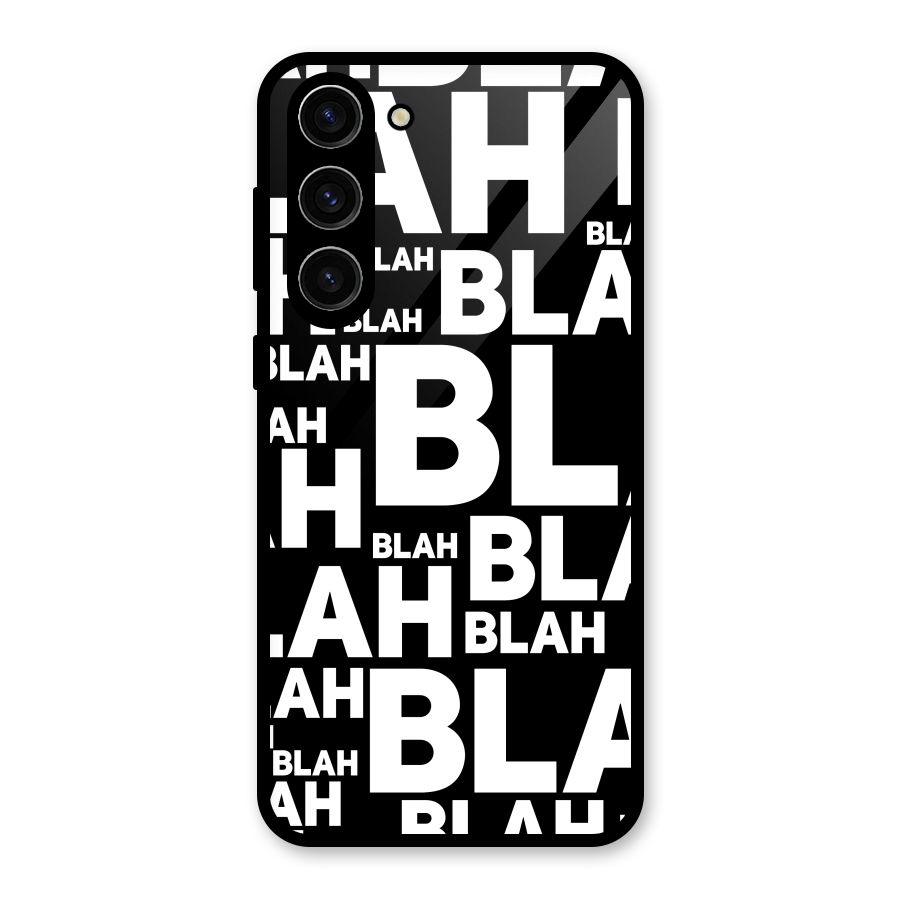 Blah Blah Pattern Glass Back Case for Galaxy S23 Plus