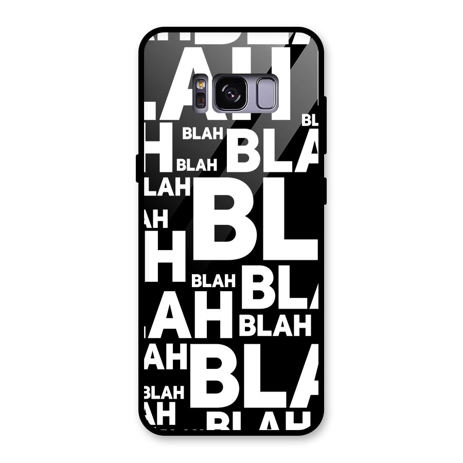 Blah Blah Pattern Glass Back Case for Galaxy S8