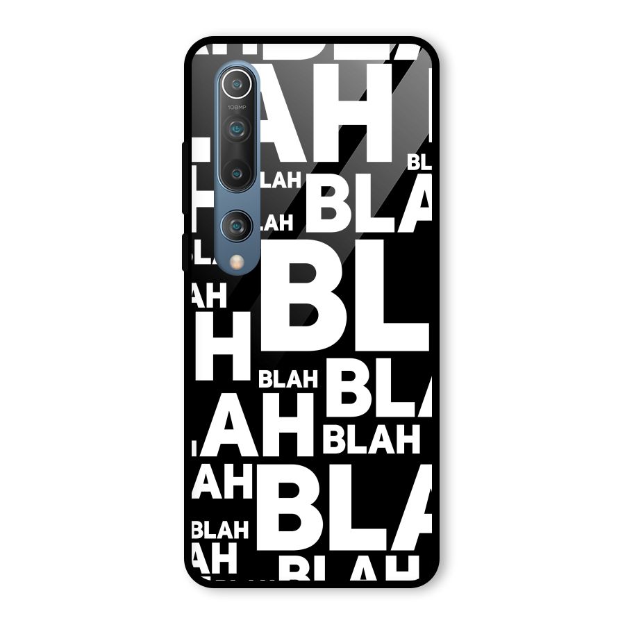 Blah Blah Pattern Glass Back Case for Mi 10