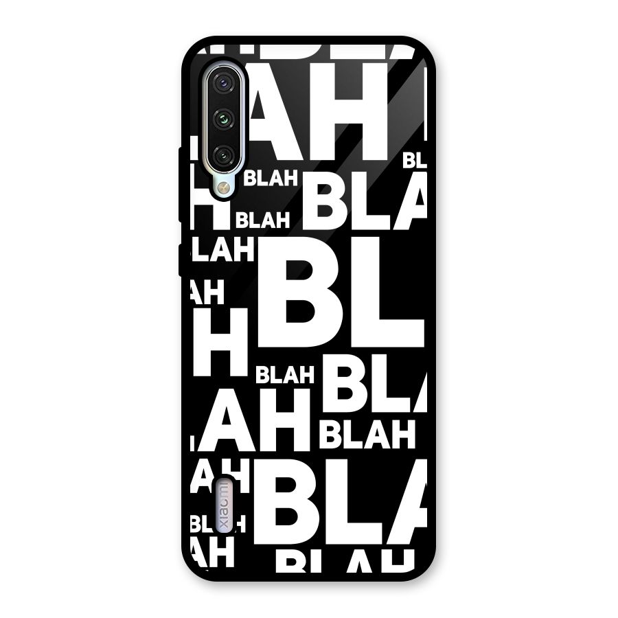 Blah Blah Pattern Glass Back Case for Mi A3
