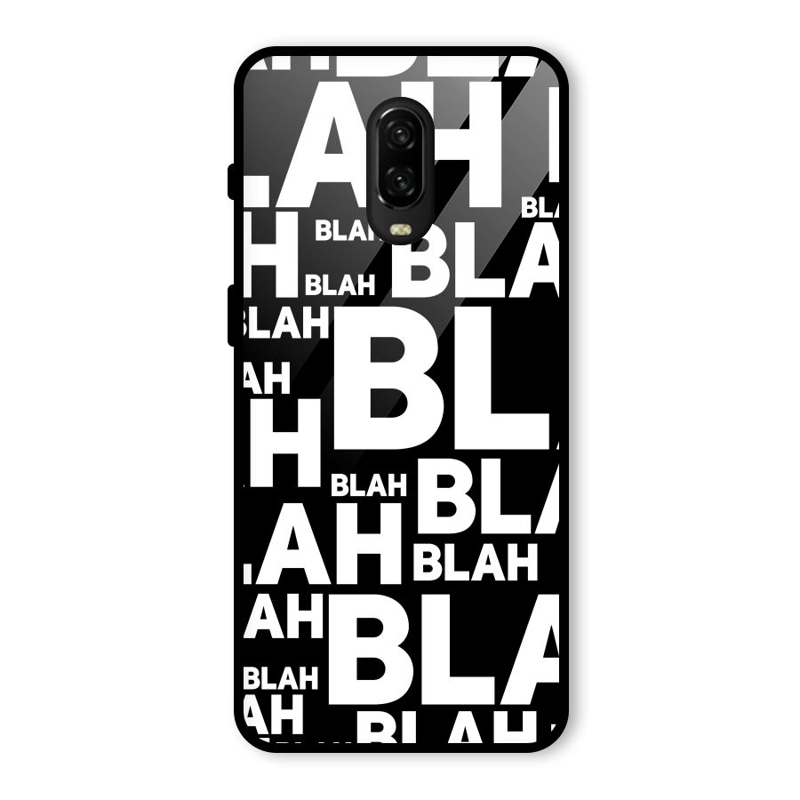 Blah Blah Pattern Glass Back Case for OnePlus 6T