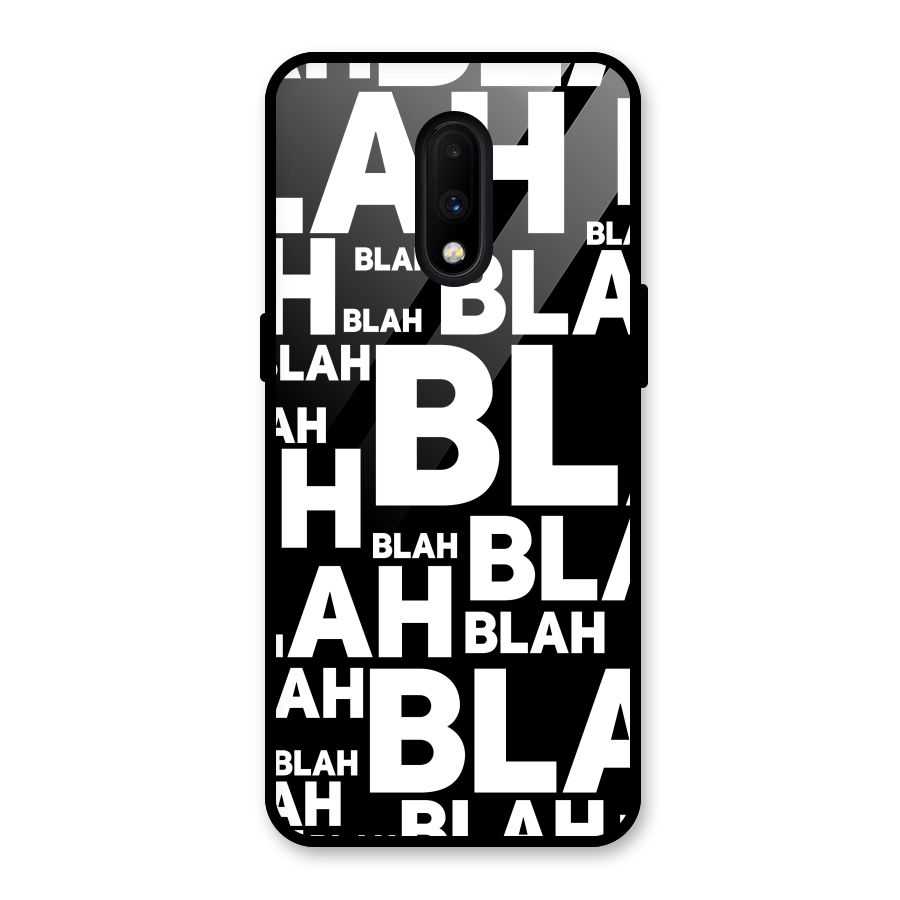 Blah Blah Pattern Glass Back Case for OnePlus 7