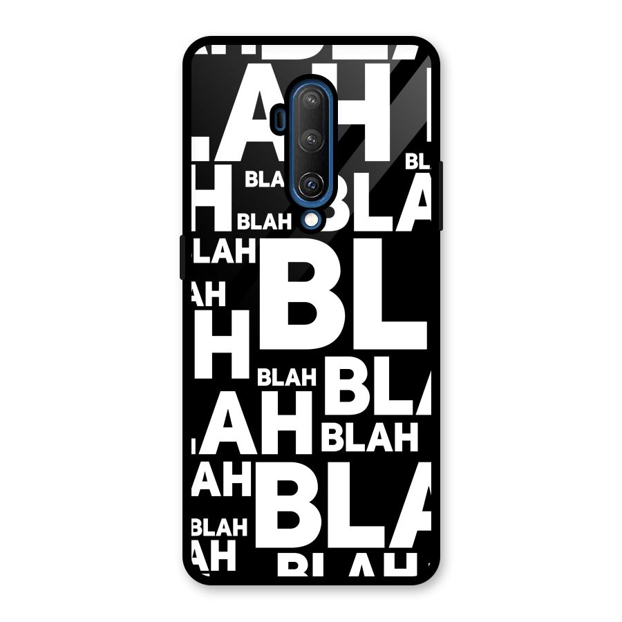 Blah Blah Pattern Glass Back Case for OnePlus 7T Pro