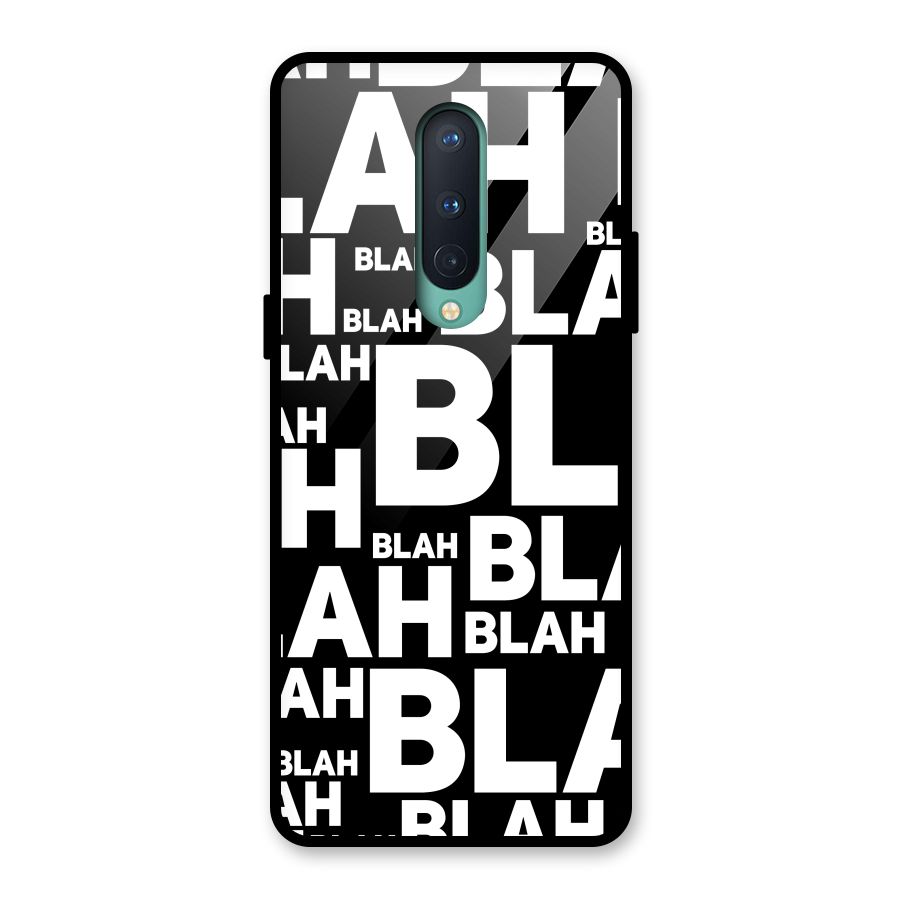 Blah Blah Pattern Glass Back Case for OnePlus 8