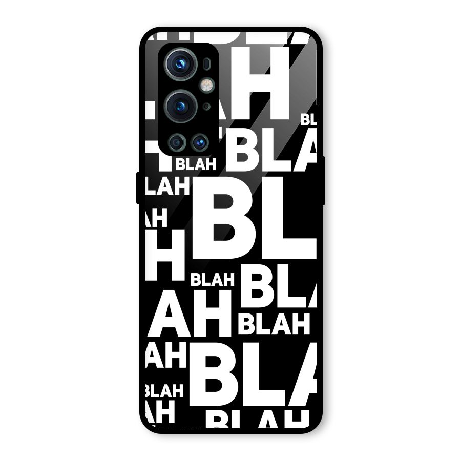 Blah Blah Pattern Glass Back Case for OnePlus 9 Pro