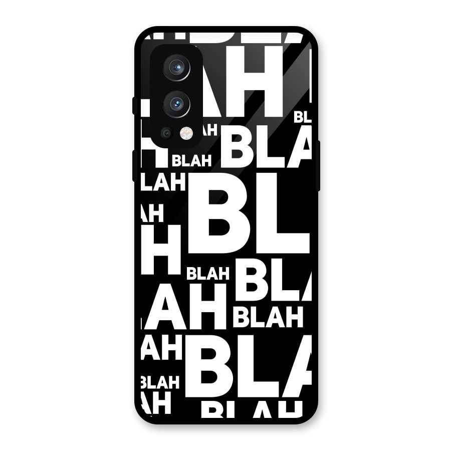 Blah Blah Pattern Glass Back Case for OnePlus Nord 2 5G