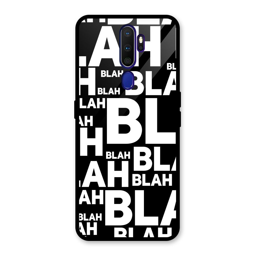 Blah Blah Pattern Glass Back Case for Oppo A9 (2020)