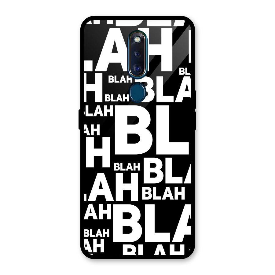 Blah Blah Pattern Glass Back Case for Oppo F11 Pro