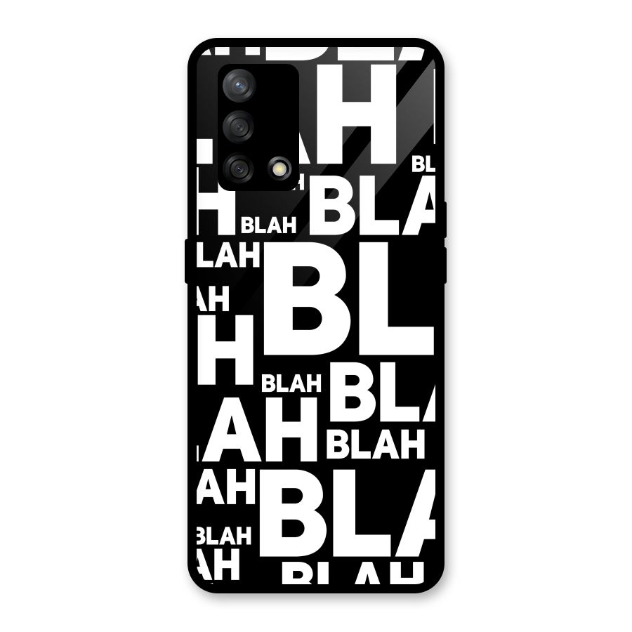Blah Blah Pattern Glass Back Case for Oppo F19