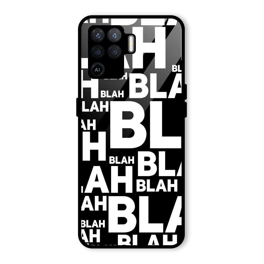 Blah Blah Pattern Glass Back Case for Oppo F19 Pro