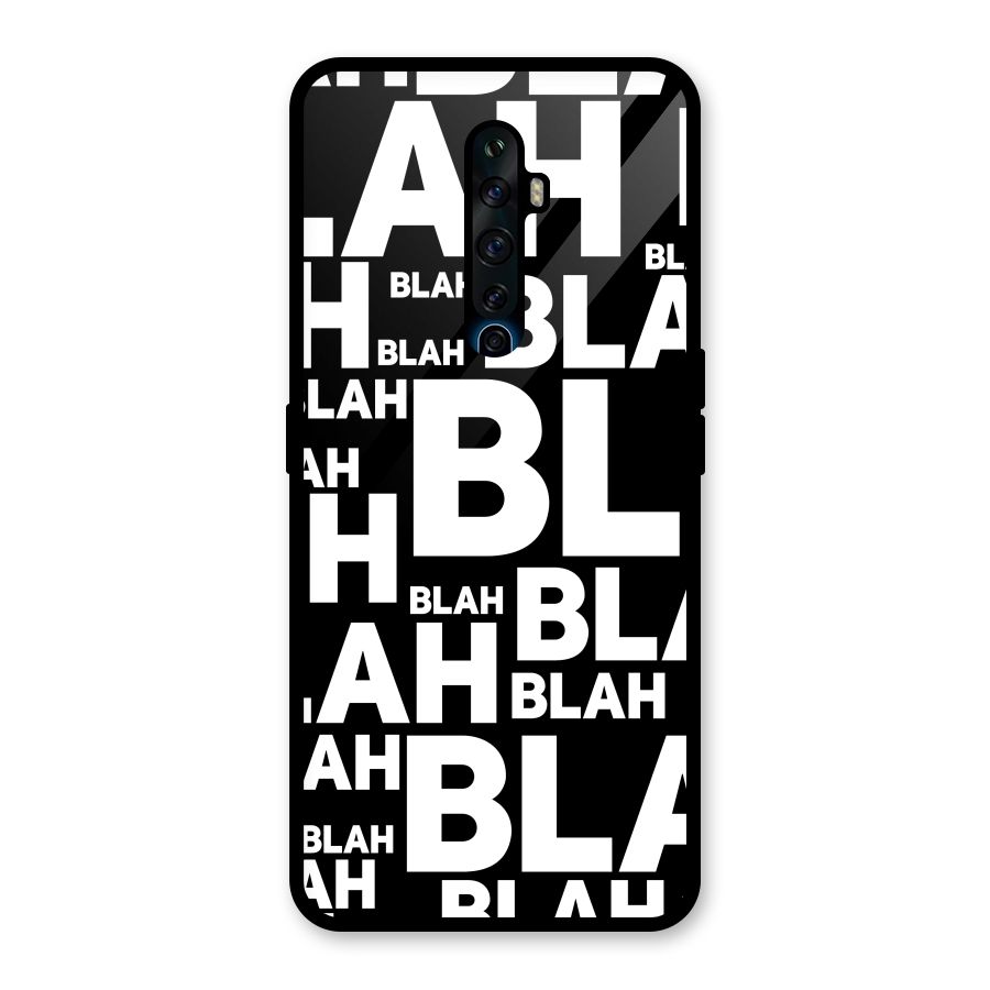 Blah Blah Pattern Glass Back Case for Oppo Reno2 F