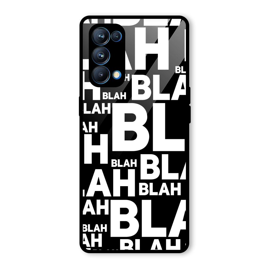 Blah Blah Pattern Glass Back Case for Oppo Reno5 Pro 5G