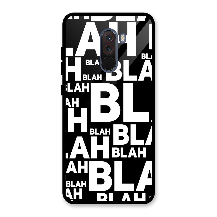 Blah Blah Pattern Glass Back Case for Poco F1
