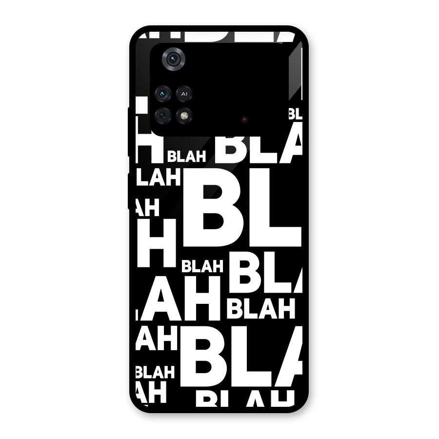 Blah Blah Pattern Glass Back Case for Poco M4 Pro 4G