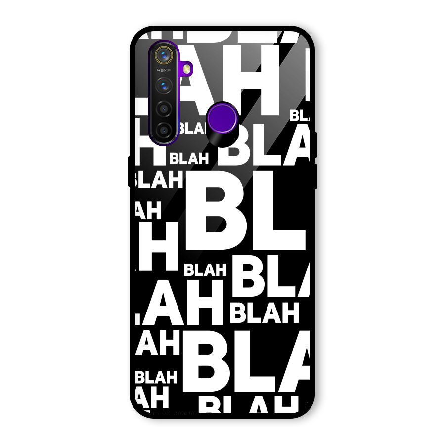 Blah Blah Pattern Glass Back Case for Realme 5 Pro