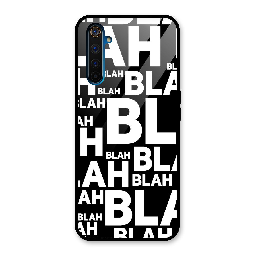 Blah Blah Pattern Glass Back Case for Realme 6 Pro