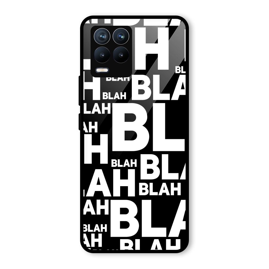 Blah Blah Pattern Glass Back Case for Realme 8 Pro