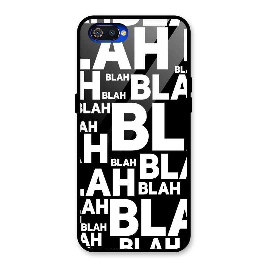 Blah Blah Pattern Glass Back Case for Realme C2
