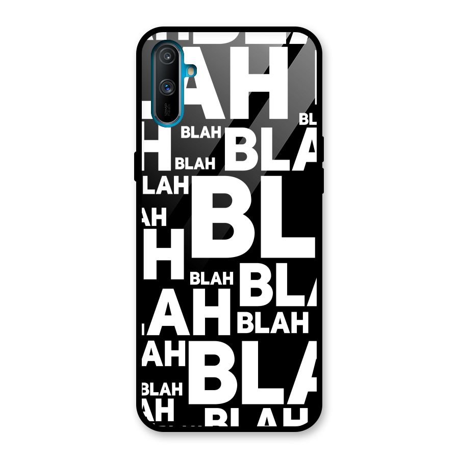 Blah Blah Pattern Glass Back Case for Realme C3