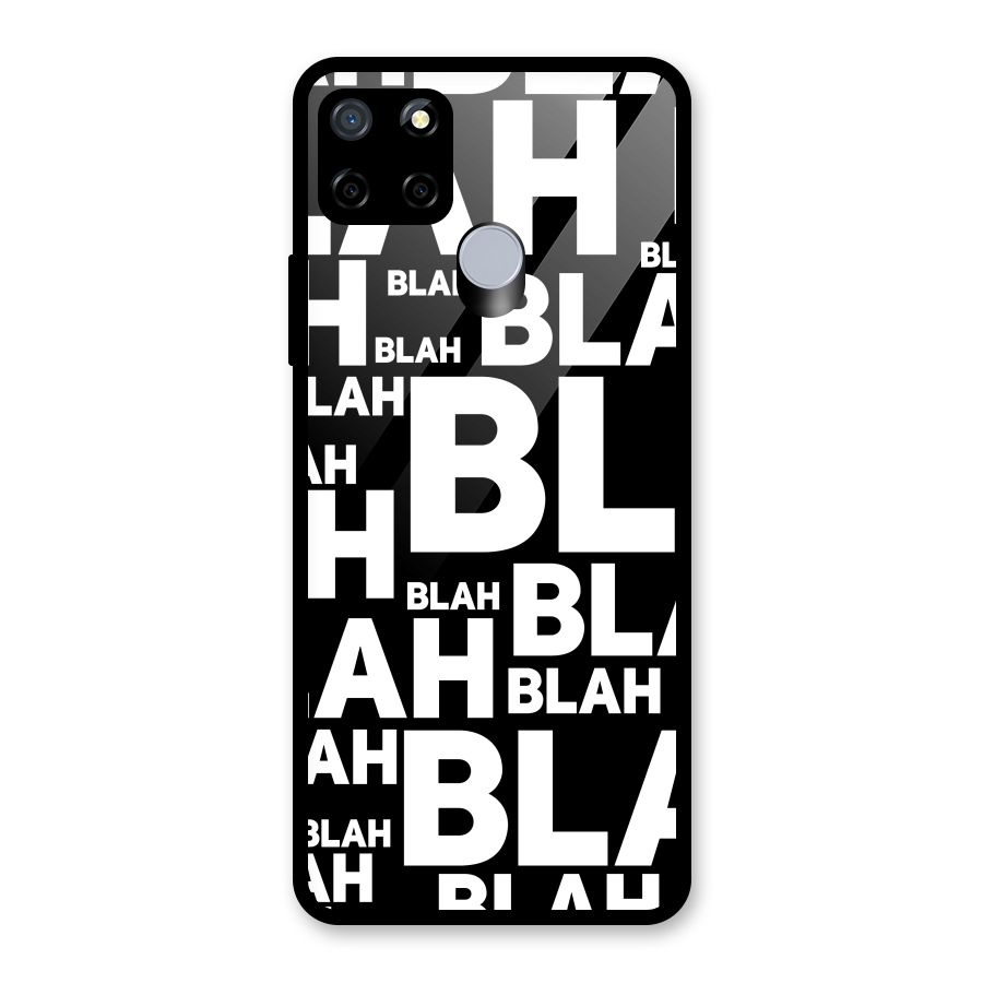 Blah Blah Pattern Glass Back Case for Realme Narzo 30A