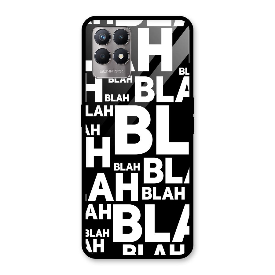 Blah Blah Pattern Glass Back Case for Realme Narzo 50