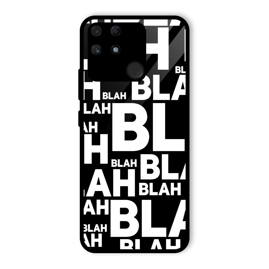 Blah Blah Pattern Glass Back Case for Realme Narzo 50A