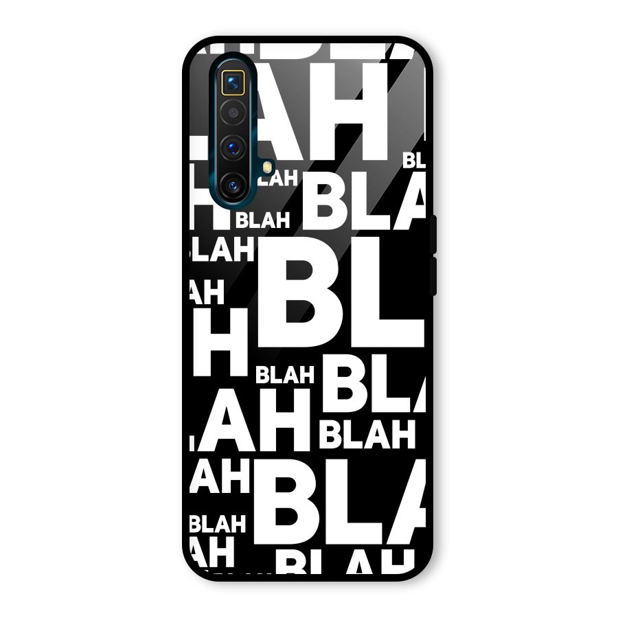 Blah Blah Pattern Glass Back Case for Realme X3