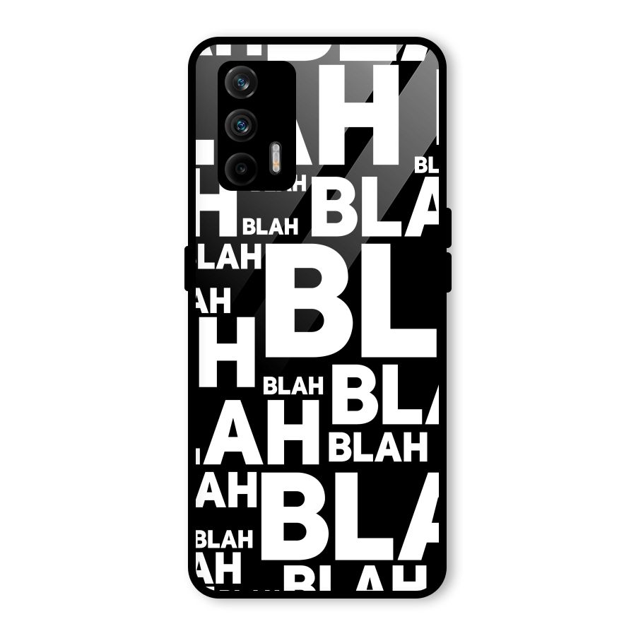 Blah Blah Pattern Glass Back Case for Realme X7 Max