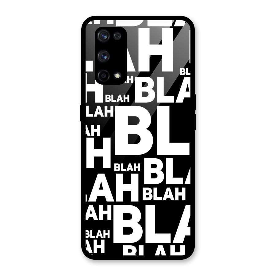 Blah Blah Pattern Glass Back Case for Realme X7 Pro