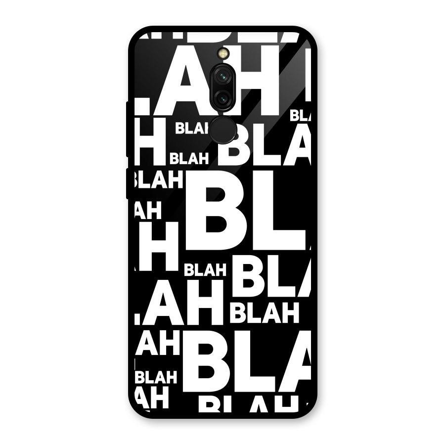 Blah Blah Pattern Glass Back Case for Redmi 8