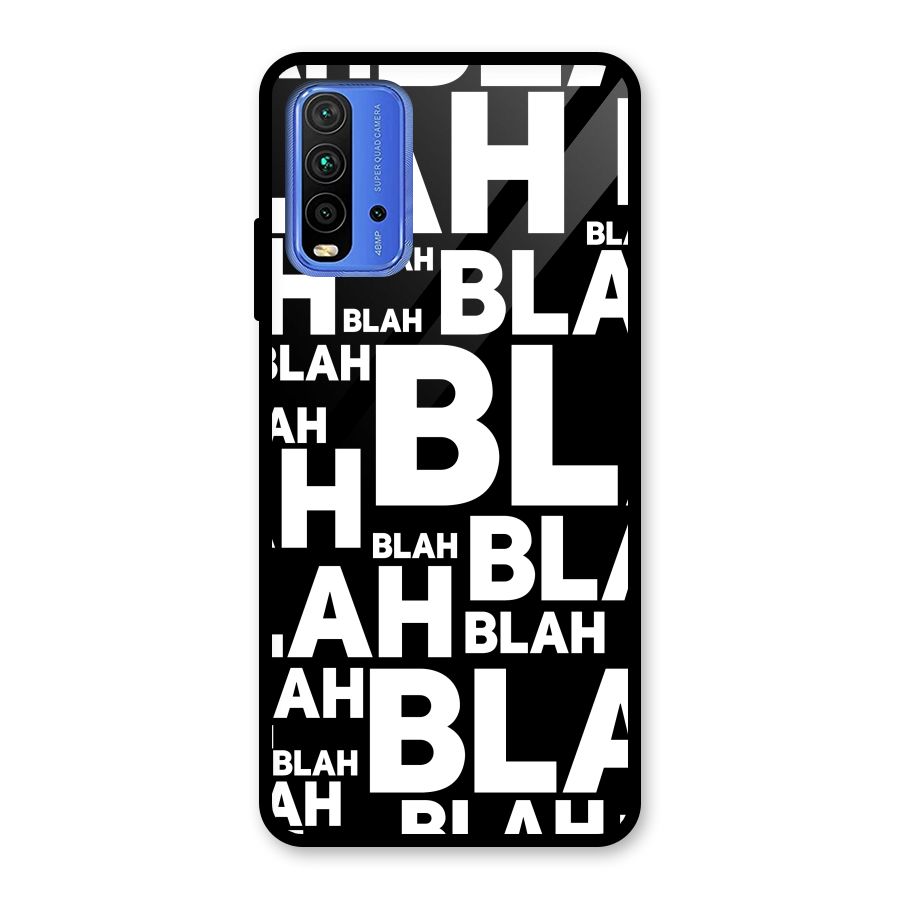 Blah Blah Pattern Glass Back Case for Redmi 9 Power