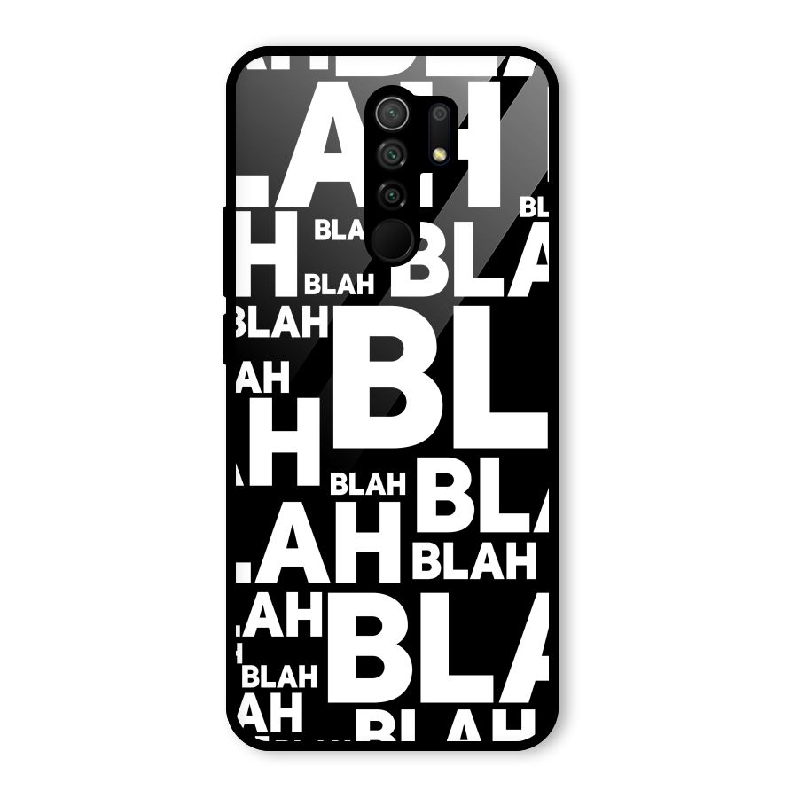 Blah Blah Pattern Glass Back Case for Redmi 9 Prime