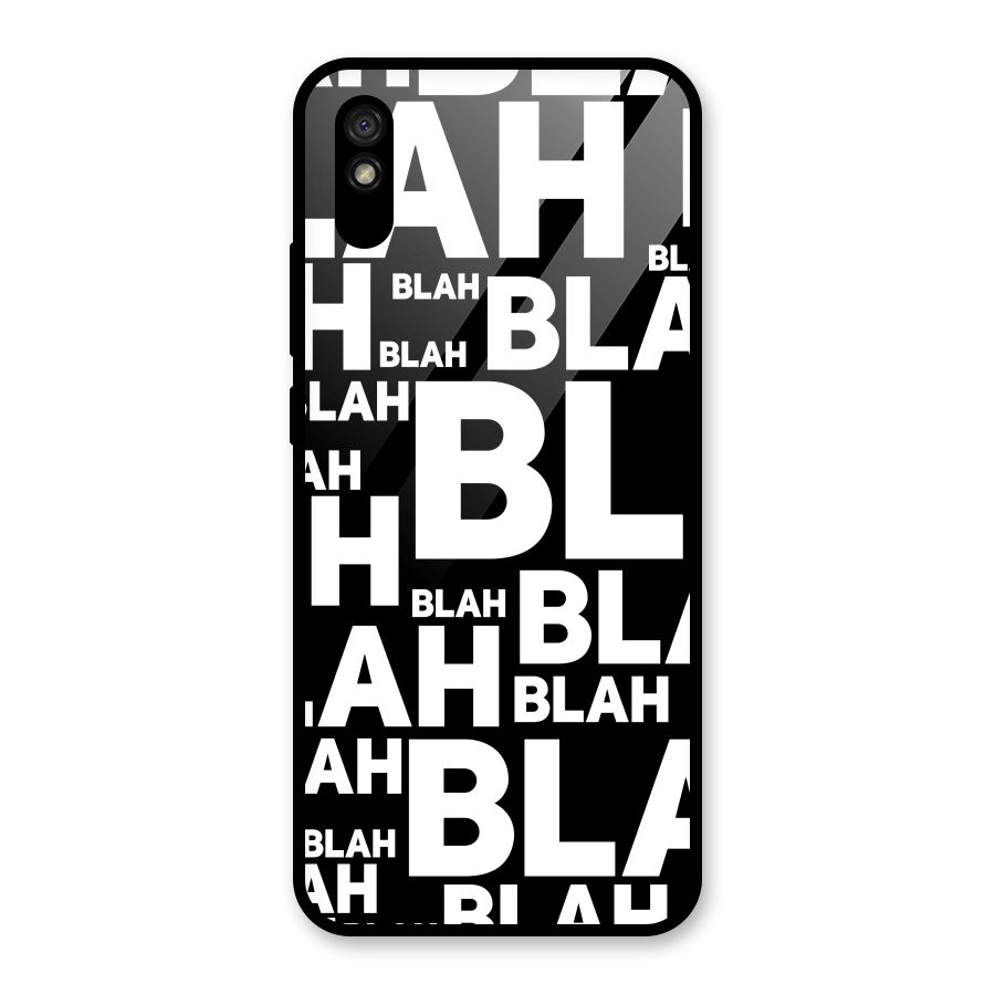 Blah Blah Pattern Glass Back Case for Redmi 9i