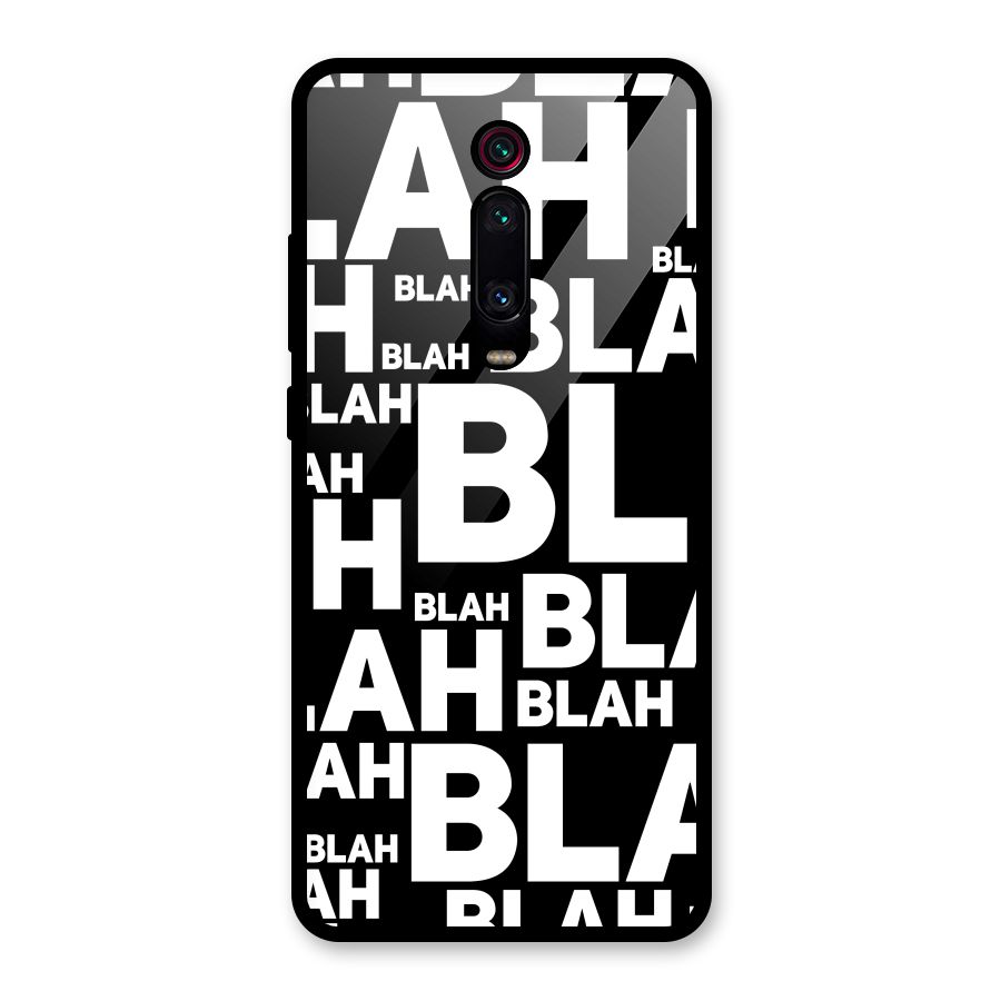 Blah Blah Pattern Glass Back Case for Redmi K20