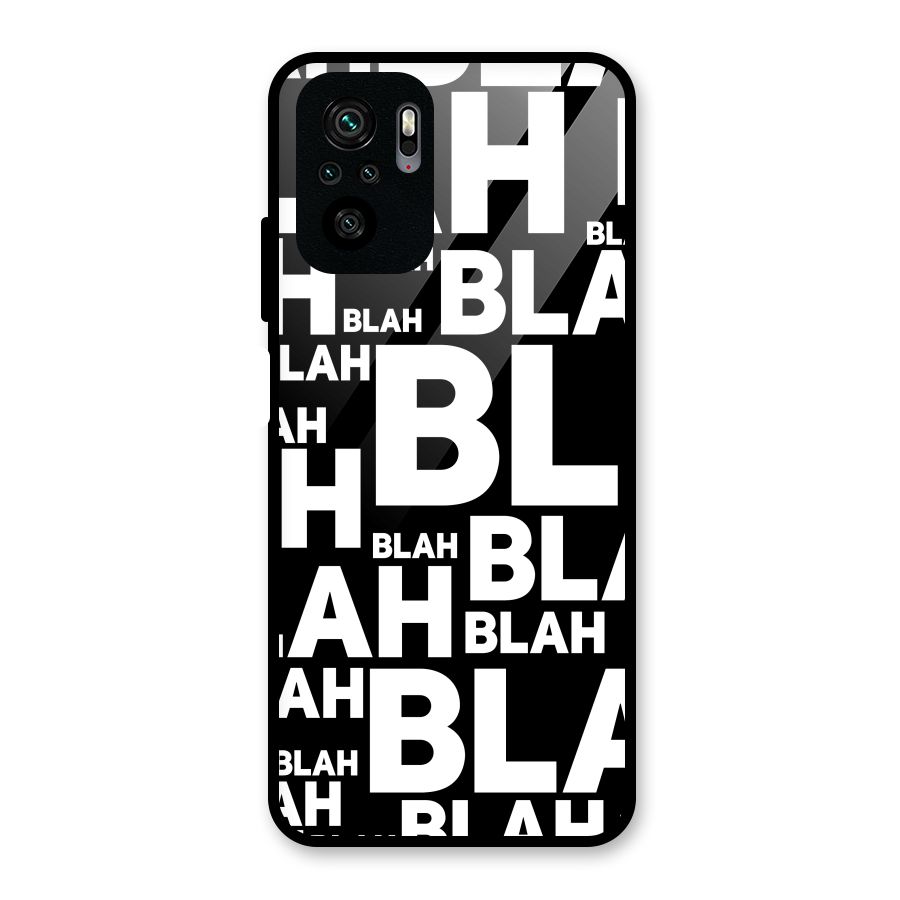 Blah Blah Pattern Glass Back Case for Redmi Note 10S