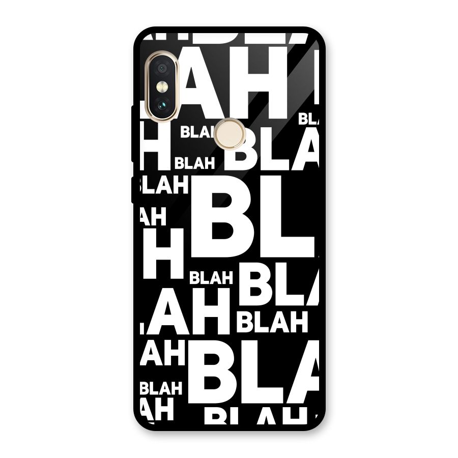 Blah Blah Pattern Glass Back Case for Redmi Note 5 Pro