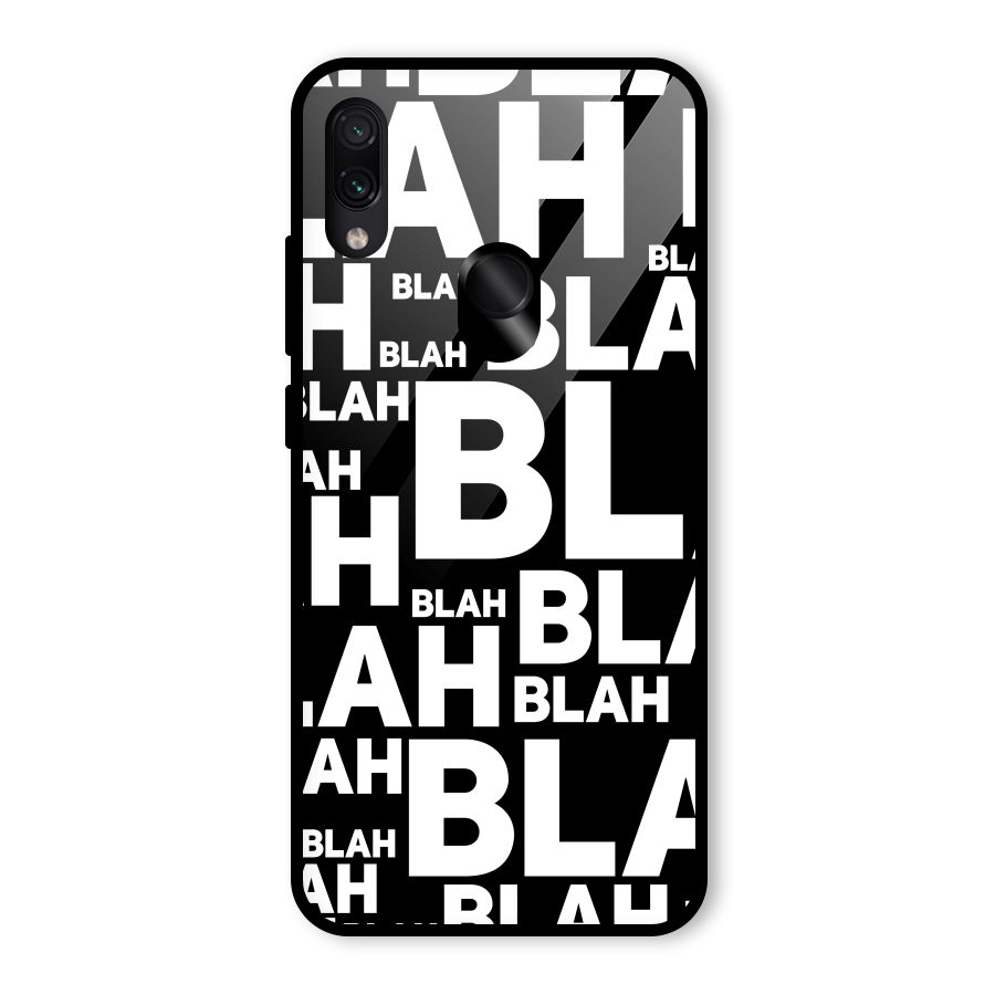Blah Blah Pattern Glass Back Case for Redmi Note 7 Pro