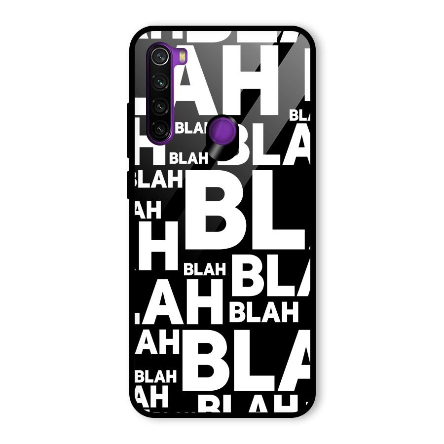 Blah Blah Pattern Glass Back Case for Redmi Note 8