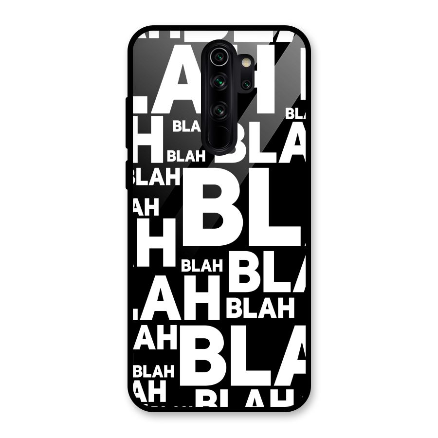 Blah Blah Pattern Glass Back Case for Redmi Note 8 Pro
