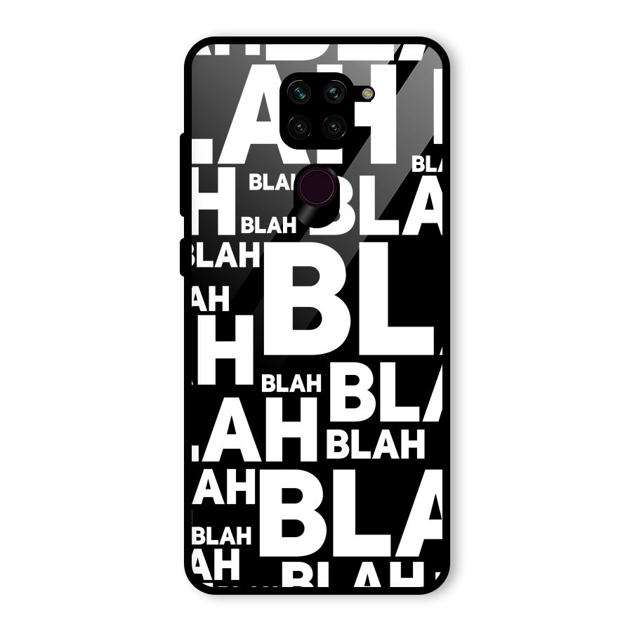 Blah Blah Pattern Glass Back Case for Redmi Note 9