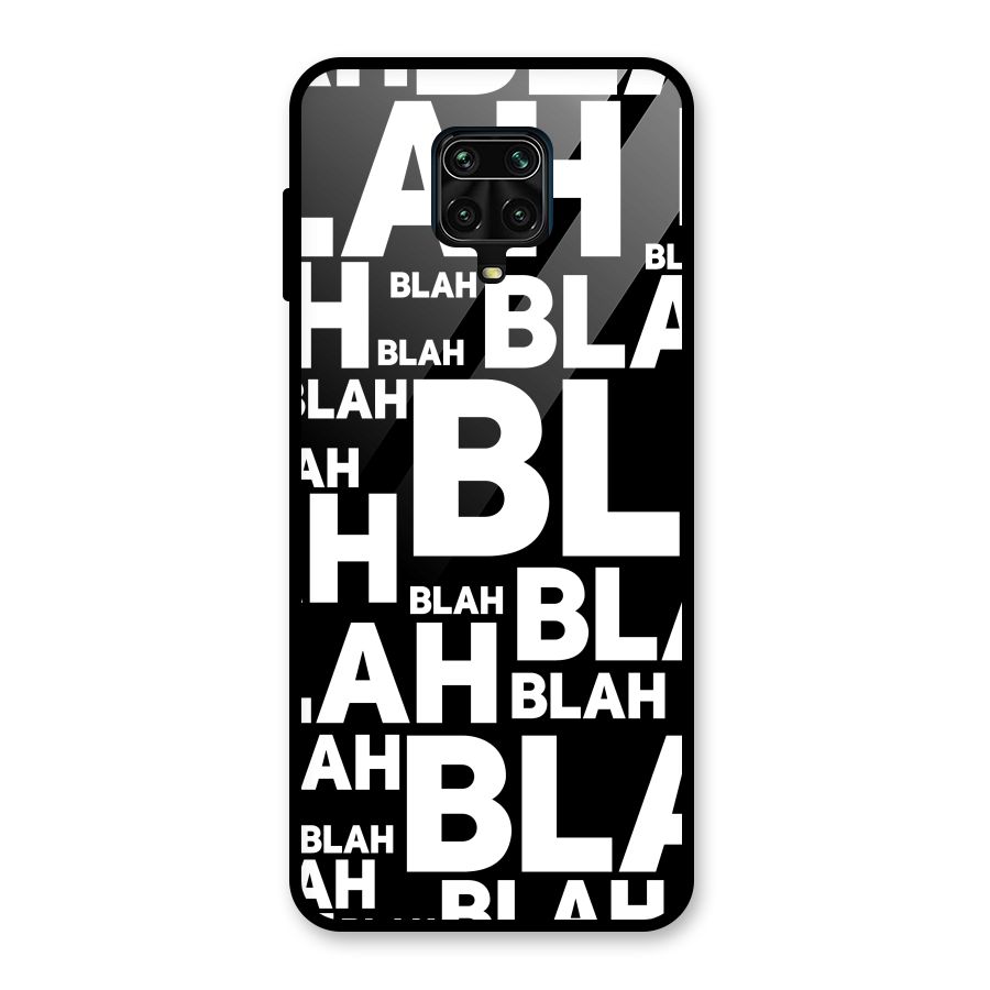 Blah Blah Pattern Glass Back Case for Redmi Note 9 Pro
