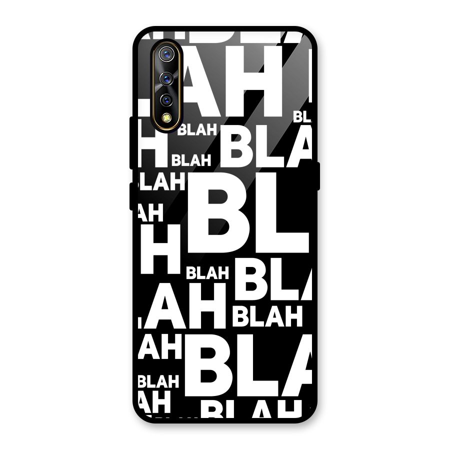 Blah Blah Pattern Glass Back Case for Vivo S1