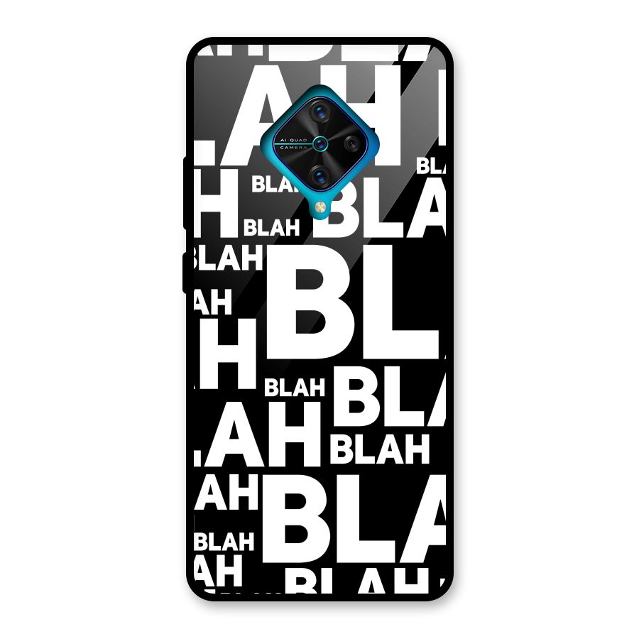 Blah Blah Pattern Glass Back Case for Vivo S1 Pro