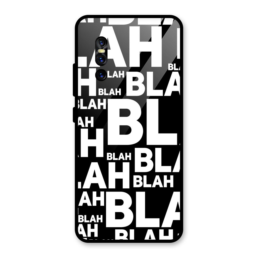 Blah Blah Pattern Glass Back Case for Vivo V15 Pro