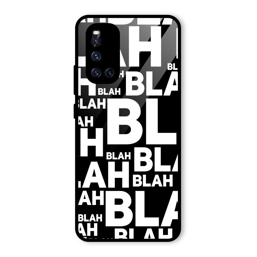 Blah Blah Pattern Glass Back Case for Vivo V19