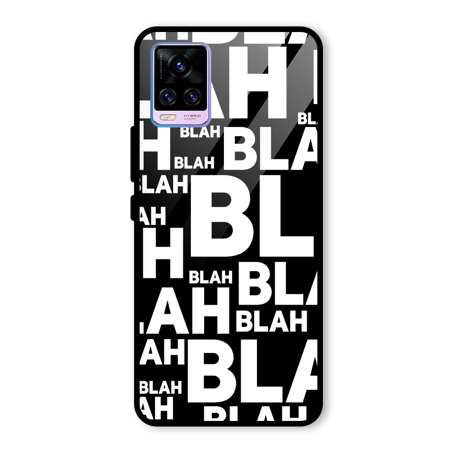 Blah Blah Pattern Glass Back Case for Vivo V20 Pro