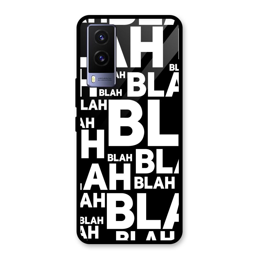 Blah Blah Pattern Glass Back Case for Vivo V21e 5G