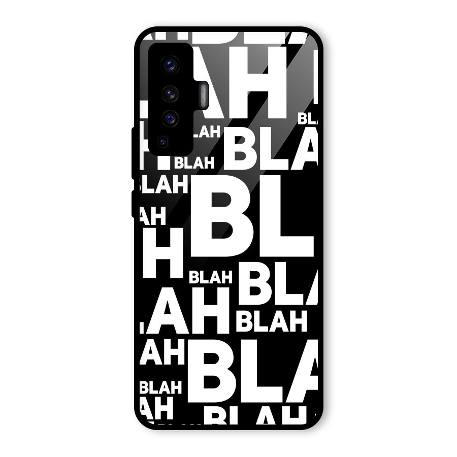 Blah Blah Pattern Glass Back Case for Vivo X50