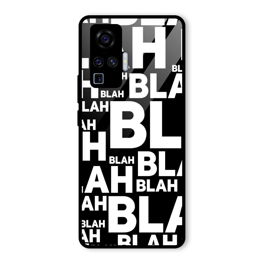 Blah Blah Pattern Glass Back Case for Vivo X50 Pro